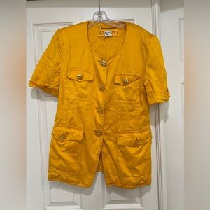 Bright yellow short sleeves shirt by Escada Beautiful bright color large